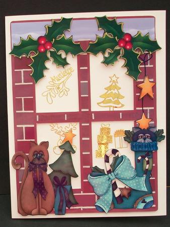 Its a Cats Christmas Window by Cheryl French