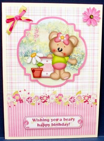 Wishing You a Beary Happy Birthday Topper & Decoupage by Cheryl French