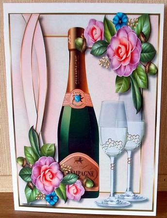 Anniversary,topper with Incert and Verse by Cheryl French