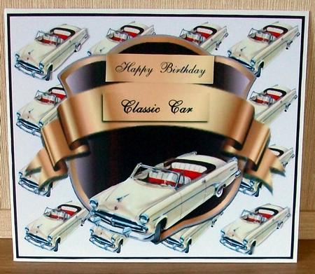 Classic Car Convertible with Decoupage by Cheryl French