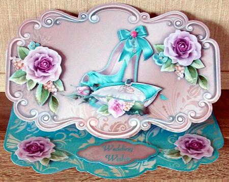 Wedded Bliss Shaped Easel Card Mini-kit by Cheryl French