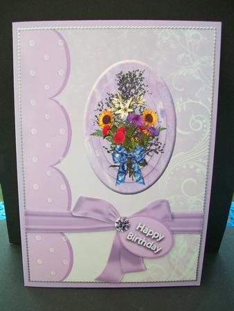 Floral Spray on Pink Marble by Cheryl French