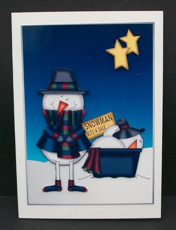 Snowman Sale Card Front by Cheryl French
