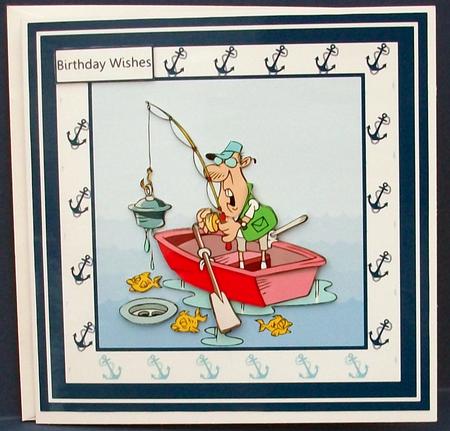 Lots of Junk and No Fish Card with Decoupage by Cheryl French