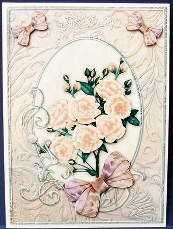 Peach Opalescent Bouquet Decoupage by Cheryl French