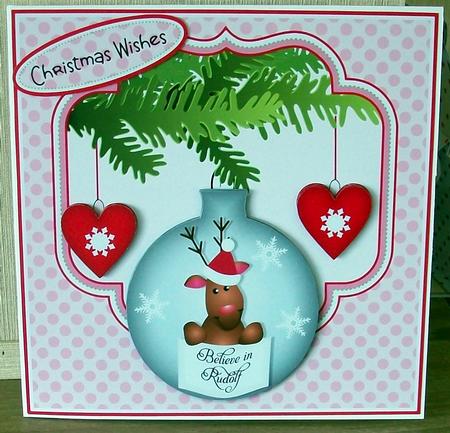 Believe in Rudolf Bauble Topper Mini Kit by Cheryl French