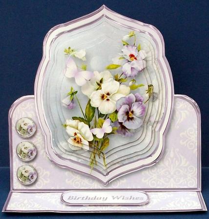 Vintage Violas Pyramid Easel Card Mini Kit by Cheryl French