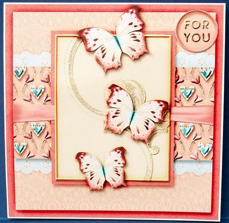 Cardtopper in Love with Butterflies Coralle 272 by Cheryl French