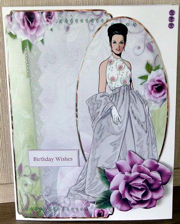 Lady and the Rose Over the Edge Card by Cheryl French