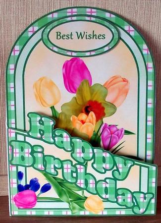 Spring Flowers Cutaway Card - Birthday by Cheryl French
