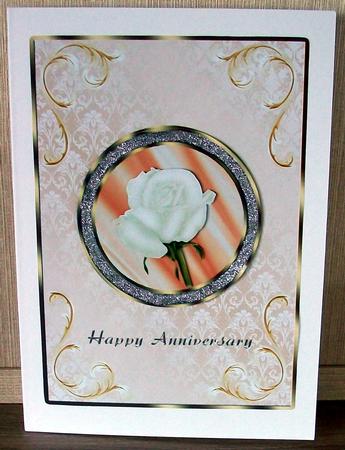 White Rose in Glitter Frame - Anniversary by Cheryl French