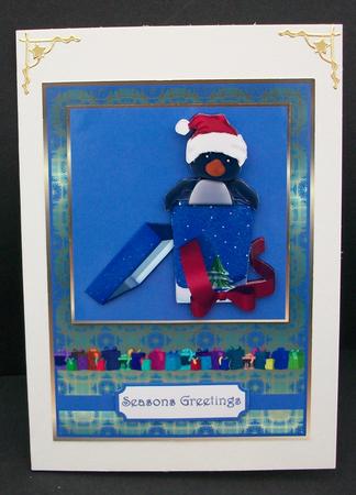 Christmas Penguin Present by Cheryl French