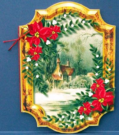 Print,cut,and Fold Christmas Beacket with Scene  by Cheryl French
