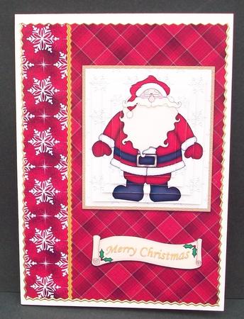 Santa Pyramid Card Front by Cheryl French
