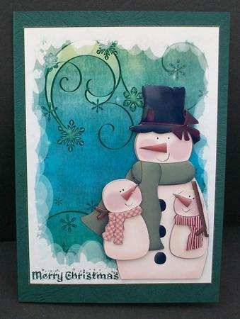 Snow Family Christmas Decoupage by Cheryl French