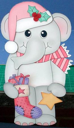 3D on the Shelf Card Kit - Little Christmas Elephant by Cheryl French