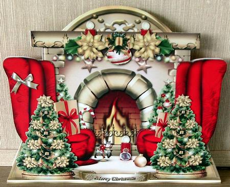 Festive Christmas Fireplace by Cheryl French