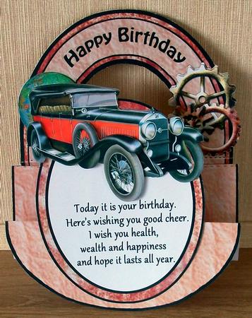 Stepper Rocker - Vintage Car (birthday) by Cheryl French