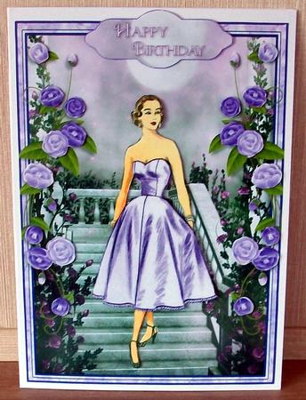 1950's Lady Lilac Evening Dress Fashion Show by Cheryl French