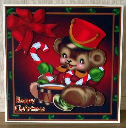 Christmas Drummer Bear by Cheryl French
