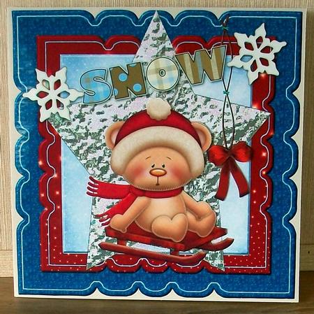 Scallop Topper Christmas Bear by Cheryl French