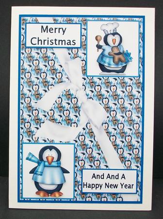 Baking Penguin Card Front by Cheryl French