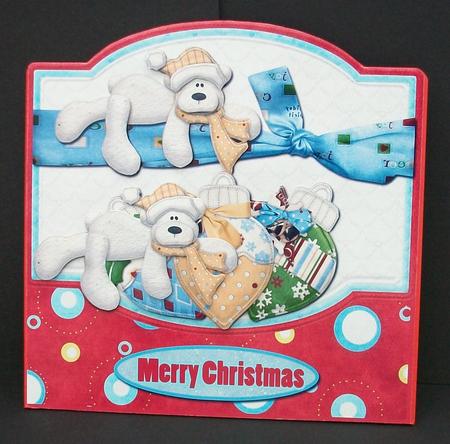 Polar Bear with Baubles Quick Card by Cheryl French