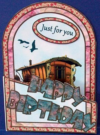 Gypsy Caravan Cutaway Card by Cheryl French