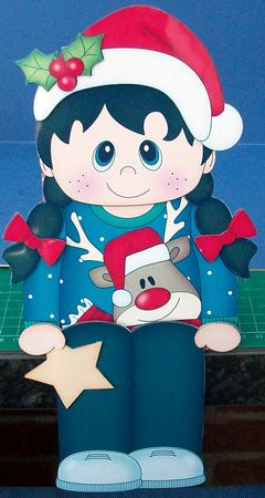 3D on the Shelf Card Kit - Little Christmas Jumper Girl by Cheryl French