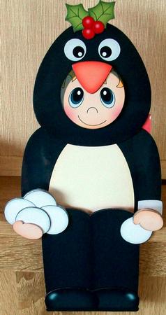 3D on the Shelf Card Kit - Christmas Penguin Fancy Dress by Cheryl French