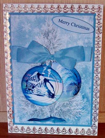 Log Cabin Tree Baubles Topper with Decoupage by Cheryl French