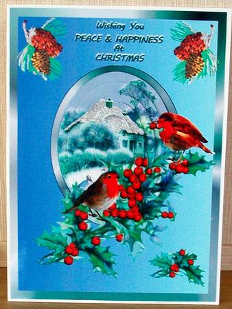 Winter Scene with Robins by Cheryl French
