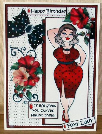 Foxy Mama Has Curves Quick Card by Cheryl French