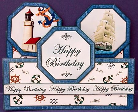 Double Tent Cards- Ship Ahoy! by Cheryl French