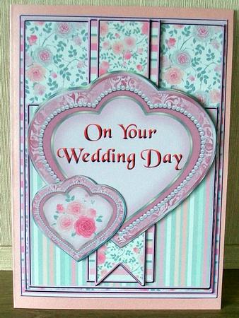 Heart Frame Sketch - Pink Shabby Chic Roses 3 by Cheryl French