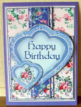 Heart Frame Sketch - Lilac Shabby Chic Roses 1 by Cheryl French
