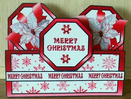 Double Tent Cards- Red Poinsettias by Cheryl French