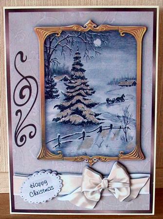 Fond Memories of Christmas Past - Card Front with Decoupage by Cheryl French