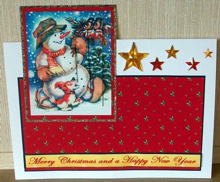Snowman and Friends Over the Edge by Cheryl French