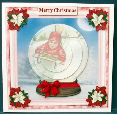 Sledging Snow Globe Topper by Cheryl French