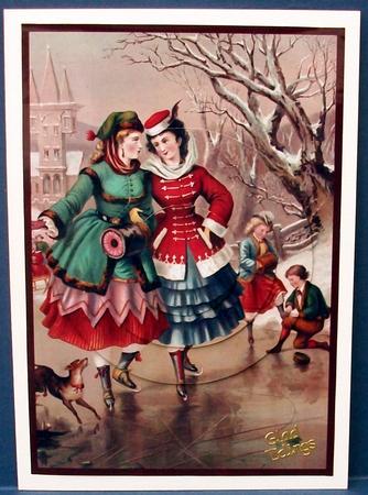 Vintage Ladies Skating Circle Pyramage by Cheryl French