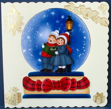 Snowglobe with Carol Singers by Cheryl French