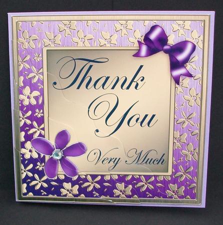 Floral Elegance Thank You Wavy Corner Side Stacker Topper by Cheryl French