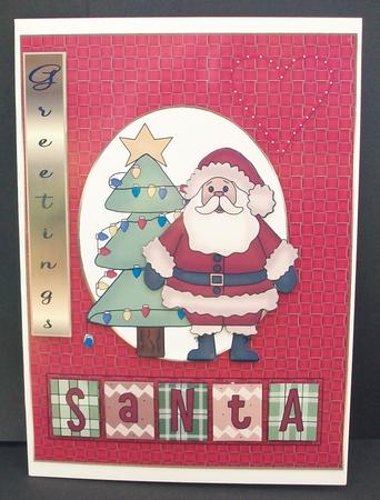 Greetings Santa on Ribbon Weave by Cheryl French