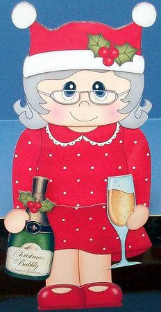 3D on the Shelf Card Kit - Little Christmas Tipple Champers by Cheryl French