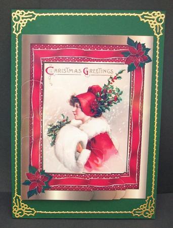 Christmas Girl and Holly Leaves by Cheryl French