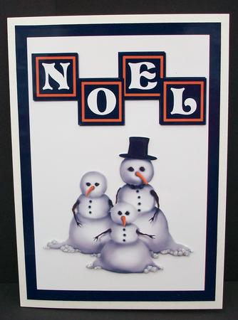 Noel Snowmen Decoupage Quick Card Front by Cheryl French