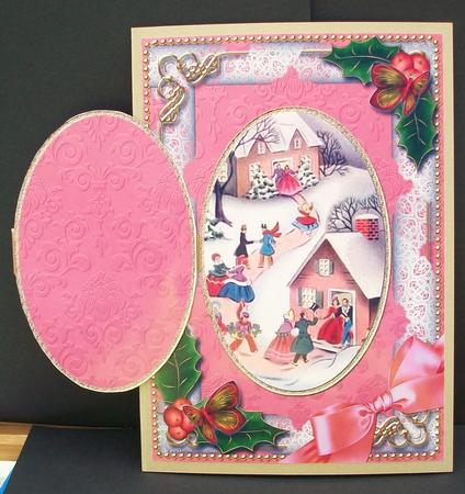 From Your House Holly Christmas A5 Locket Card Front by Cheryl French