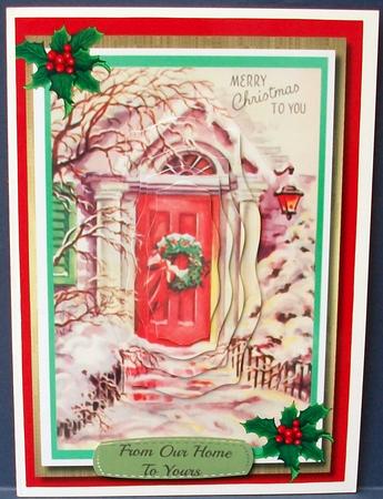 Welcome Christmas Door , Bracket Pyramid  by Cheryl French
