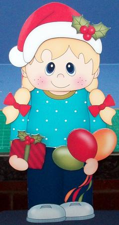 3D on the Shelf Card Kit - Little Christmas Party Girl by Cheryl French